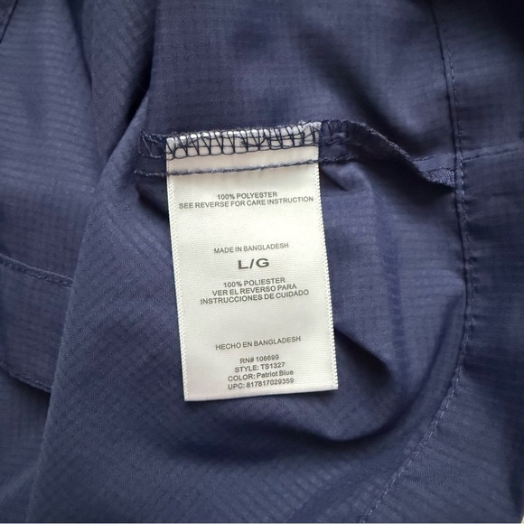 Habit Men Navy Button-Up Shirt Solar Protection Fishing Hiking Sz L - Picture 4 of 9